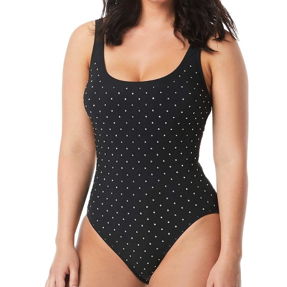 Contours by Coco Reef Studded Shaping One-Piece Swimsuit Black 8 / 32D